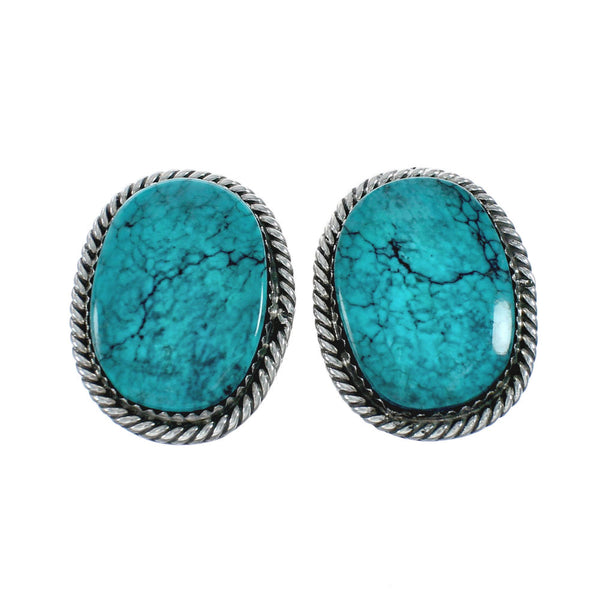 Native American Turquoise Sterling Silver Post Earrings X11026